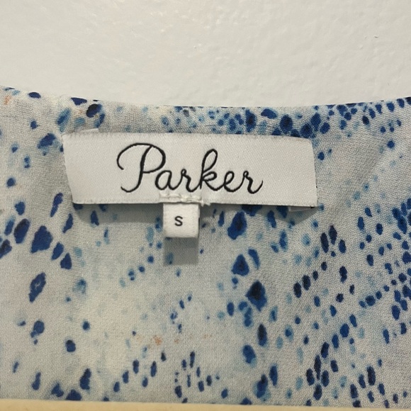Parker Snake Skin Print 100% Silk Top Size S - Picture 5 of 10